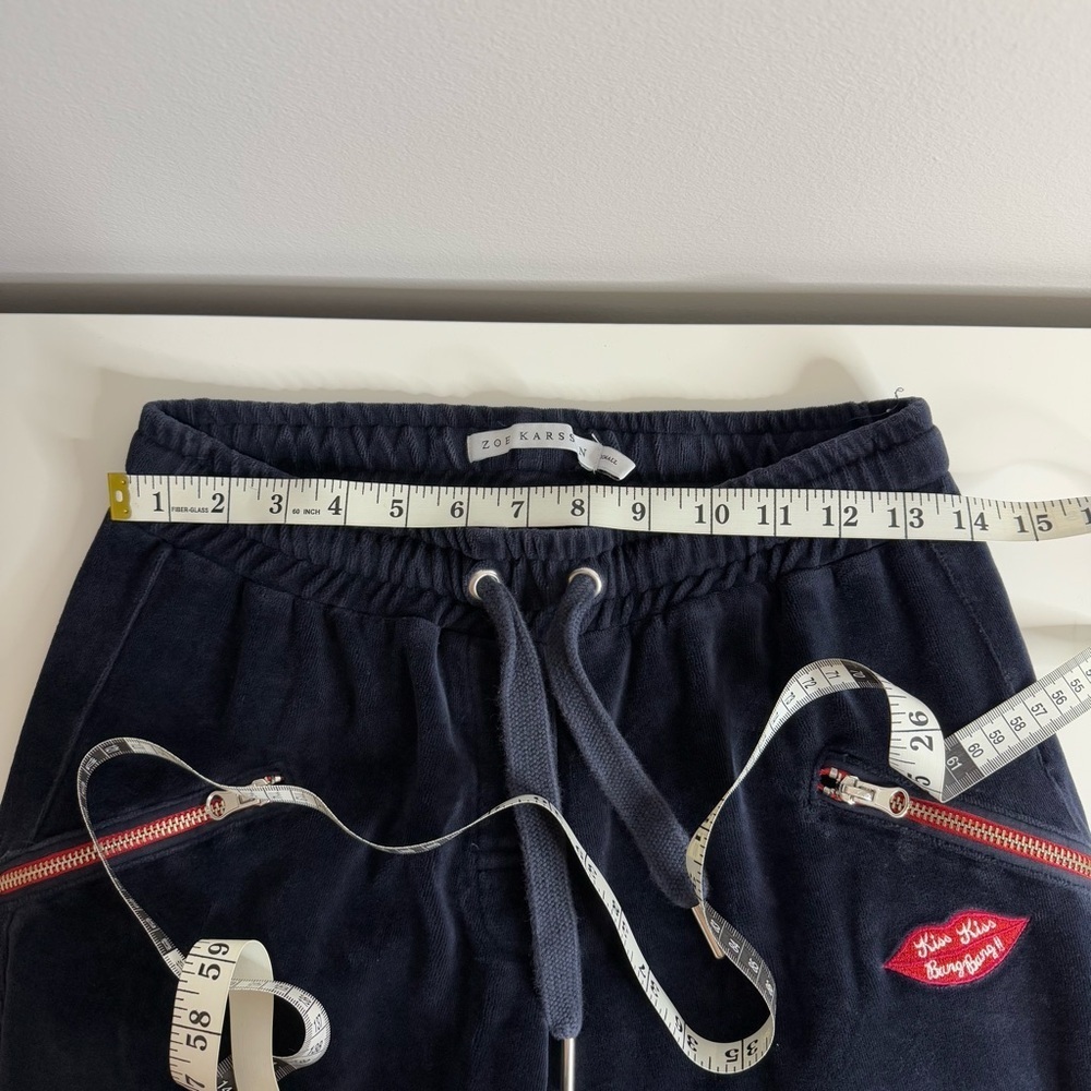 Zoe Karssen - Navy Velour Velvet Joggers - Kiss embroidered - XS - Picture 7 of 10